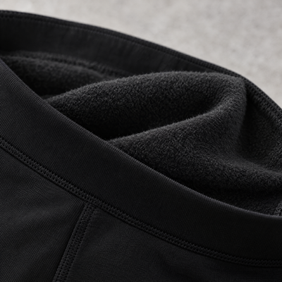 Close-up detail of the fleece-lined running tights