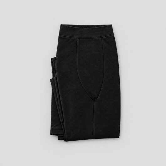 The fleece-lined running tights laid out flat
