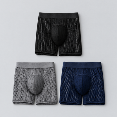 The running boxer briefs laid out flat