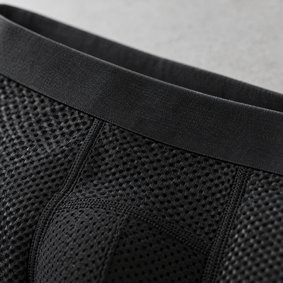 Close-up detail of the running boxer briefs