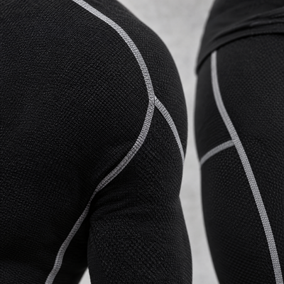 Close-up detail of the men's thermal base layer set