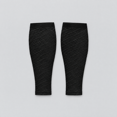 The calf compression sleeves laid out flat