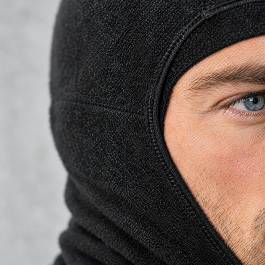 Close-up detail of the running balaclava