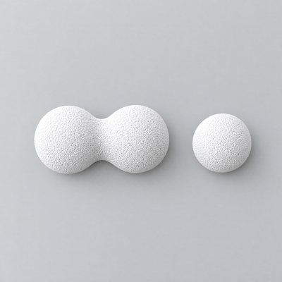 The massage ball set laid out flat
