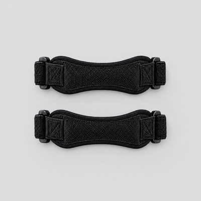The patella knee strap laid out flat
