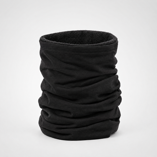 Black fleece neck gaiter for running