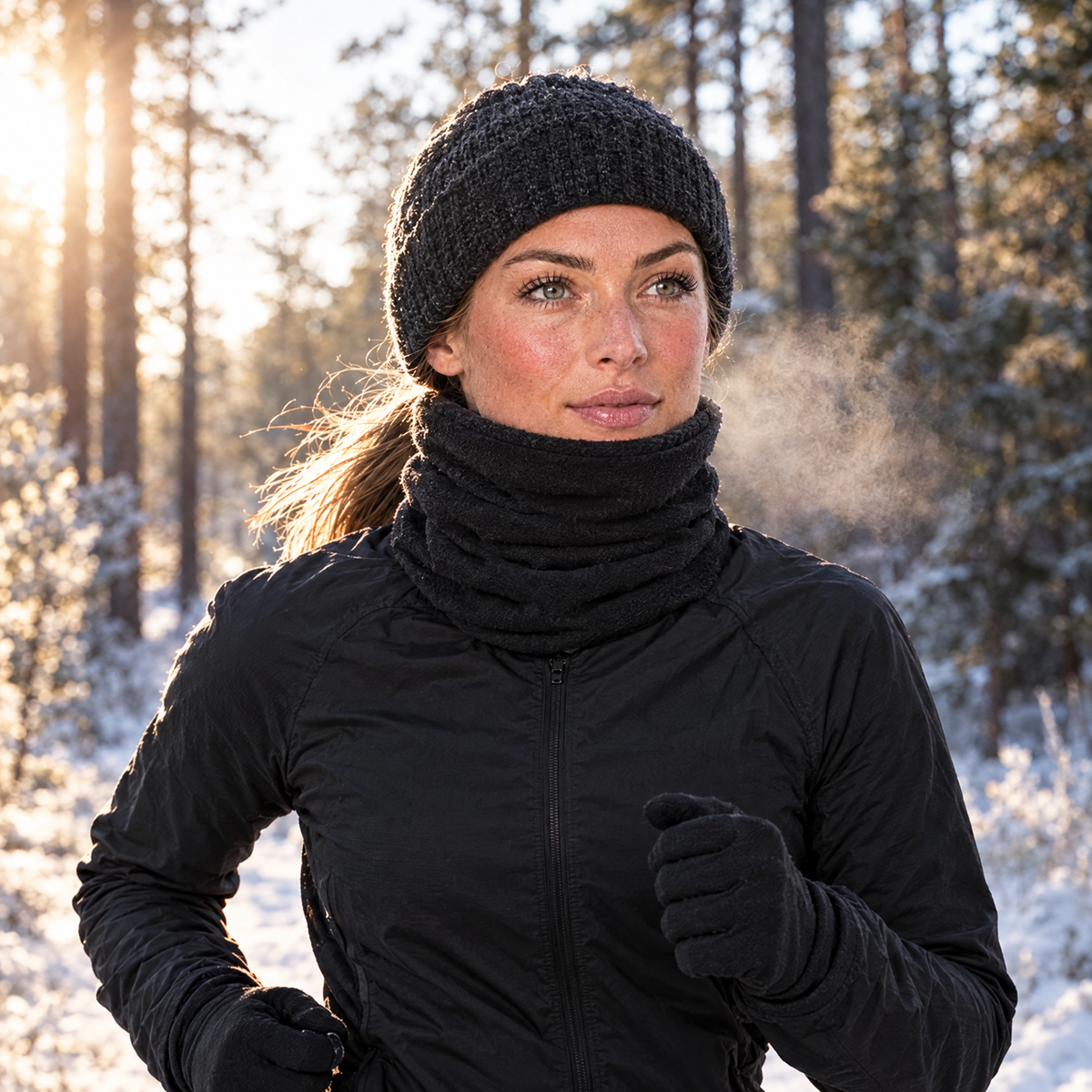 Fleece Neck Gaiter for Running | Adjustable Drawcord