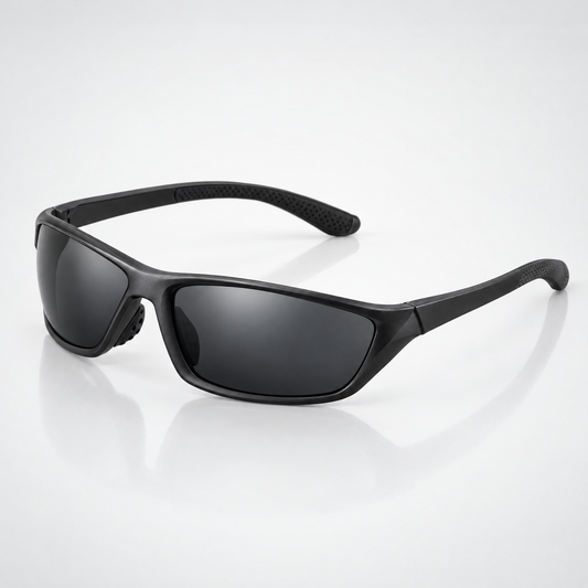 Matte black polarized running sunglasses