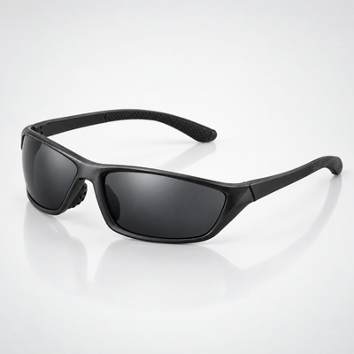 Matte black polarized running sunglasses