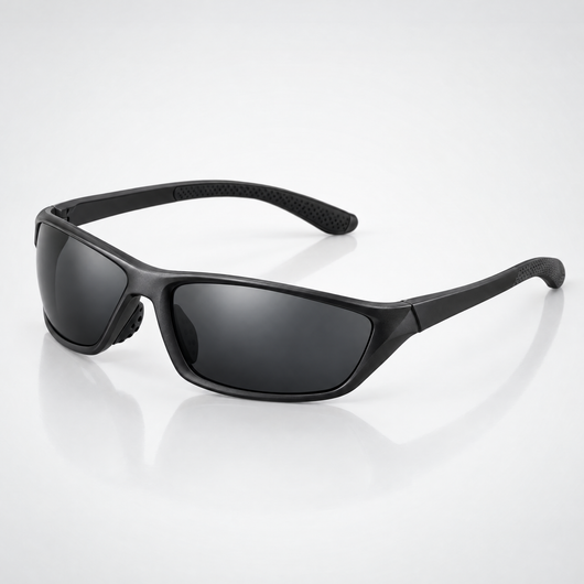 Matte black polarized running sunglasses