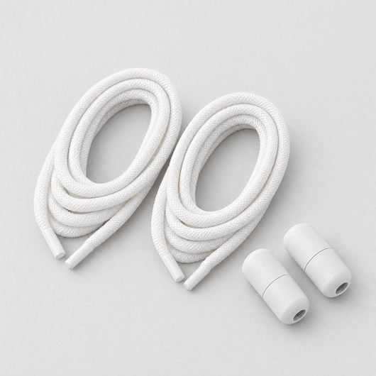 White elastic no-tie running laces with screw locks