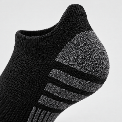 Close-up of the padded heel tab and cushioned heel