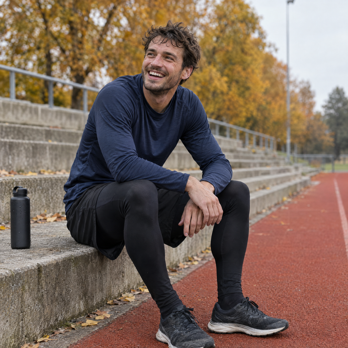 Runner resting after a run