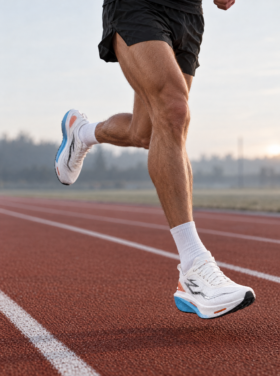 Running shorts on the track
